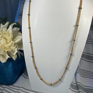 Gold and Silver Tone Multi Chain Necklace Elegant